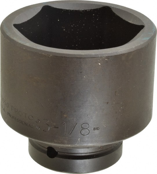 Proto - 1" Drive 3-1/8" Standard Impact Socket - 6 Points, 4-1/16" OAL - Exact Tooling