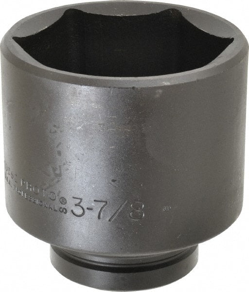 Proto - 1" Drive 3-7/8" Standard Impact Socket - 6 Points, 5" OAL - Exact Tooling