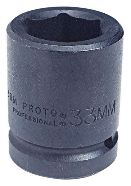 Proto - 1" Drive 22mm Standard Impact Socket - 6 Points, 2-7/16" OAL - Exact Tooling