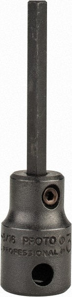 Proto - 3/8" Drive, 3/16" Impact Hex Bit Socket - 1-5/8" Bit Length, 2-23/32" OAL - Exact Tooling