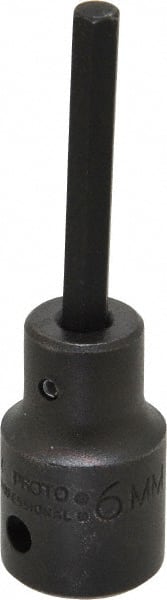 Proto - 1/2" Drive, 6mm Impact Hex Bit Socket - 3-1/4" OAL - Exact Tooling