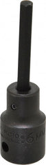 Proto - 1/2" Drive, 6mm Impact Hex Bit Socket - 3-1/4" OAL - Exact Tooling