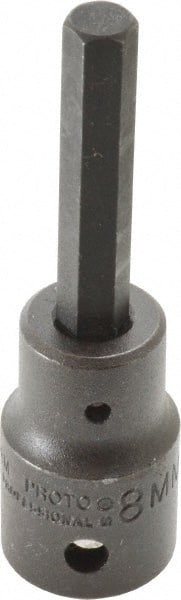Proto - 1/2" Drive, 8mm Impact Hex Bit Socket - 3-1/4" OAL - Exact Tooling