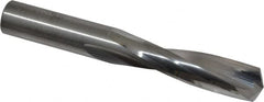 Atrax - 25/64" 135° Spiral Flute Solid Carbide Screw Machine Drill Bit - Bright Finish, Right Hand Cut, 1-7/8" Flute Length, 3-1/4" OAL, Split Point, Straight Shank - Exact Tooling