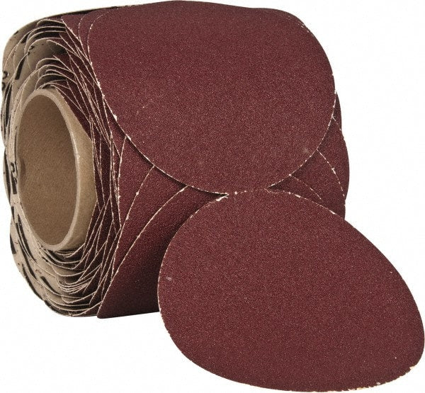 3M - 6" Diam, 80 Grit Ceramic Adhesive PSA Disc - Medium Grade, Red, F Weighted Backing, Flexible, Use with Random Orbital Sanders - Exact Tooling