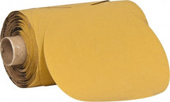 3M - 5" Diam, 180 Grit Aluminum Oxide Adhesive PSA Disc - Very Fine Grade, Gold, Polyester Backing, Flexible, Use with Random Orbital Sanders - Exact Tooling