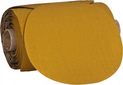 3M - 5" Diam, 150 Grit Aluminum Oxide Adhesive PSA Disc - Very Fine Grade, Gold, Polyester Backing, Flexible, Use with Random Orbital Sanders - Exact Tooling