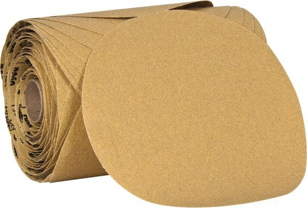 3M - 6" Diam, 80 Grit Aluminum Oxide Adhesive PSA Disc - Medium Grade, Yellow, C Weighted Backing, Flexible, Use with Random Orbital Sanders - Exact Tooling