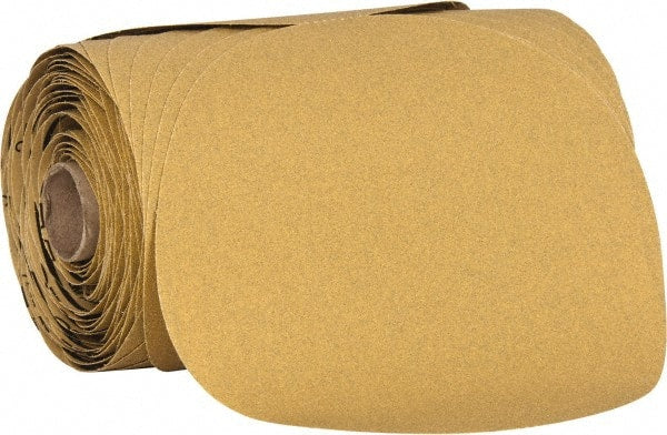3M - 6" Diam, 120 Grit Aluminum Oxide Adhesive PSA Disc - Fine Grade, Yellow, C Weighted Backing, Flexible, Use with Random Orbital Sanders - Exact Tooling