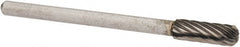Atrax - 5/32" Cut Diam, 1/8" Shank Diam, Cylinder with Radius Head Single Cut Burr - Carbide, Radius End, 1/2" LOC, 1-1/2" OAL - Exact Tooling