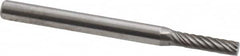 Atrax - 3/32" Cut Diam, 1/8" Shank Diam, Cylinder Head Single Cut Burr - Carbide, Flat End, 7/16" LOC, 1-1/2" OAL - Exact Tooling