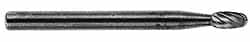 SGS Pro - 3/8" Cut Diam, 1/4" Shank Diam, Oval Head Double Cut Burr - Carbide, Radius End, 5/8" LOC, 2-3/8" OAL - Exact Tooling