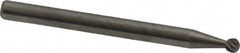 Atrax - 3/32" Cut Diam, 1/8" Shank Diam, Ball Head Single Cut Burr - Carbide, Radius End, 3/32" LOC, 1-1/2" OAL - Exact Tooling