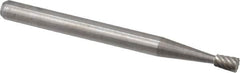 Atrax - 3/32" Cut Diam, 1/8" Shank Diam, Inverted Cone Head Single Cut Burr - Flat End, 3/16" LOC, 1-1/2" OAL - Exact Tooling