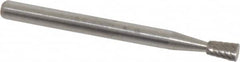 Atrax - 1/8" Cut Diam, 1/8" Shank Diam, Inverted Cone Head Single Cut Burr - Flat End, 3/16" LOC, 1-1/2" OAL - Exact Tooling