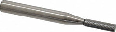 Atrax - 5/32" Cut Diam, 1/4" Shank Diam, Cylinder Head Single Cut Burr - Carbide, Flat End, 5/8" LOC, 2" OAL - Exact Tooling