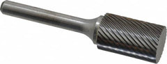 Atrax - 5/8" Cut Diam, 1/4" Shank Diam, Cylinder Head Single Cut Burr - Carbide, Flat End, 1" LOC, 2-3/4" OAL - Exact Tooling