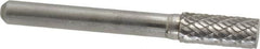 Atrax - 5/16" Cut Diam, 1/4" Shank Diam, Cylinder Head Double Cut Burr - Carbide, Flat End, 3/4" LOC, 2-1/2" OAL - Exact Tooling
