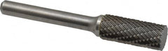 Atrax - 7/16" Cut Diam, 1/4" Shank Diam, Cylinder Head Double Cut Burr - Carbide, Flat End, 1" LOC, 2-3/4" OAL - Exact Tooling