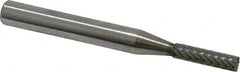 Atrax - 5/32" Cut Diam, 1/4" Shank Diam, Cylinder with End Cut Head Single Cut Burr - Carbide, End Cut End, 5/8" LOC, 2" OAL - Exact Tooling