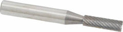 Atrax - 3/16" Cut Diam, 1/4" Shank Diam, Cylinder with End Cut Head Single Cut Burr - Carbide, End Cut End, 5/8" LOC, 2" OAL - Exact Tooling
