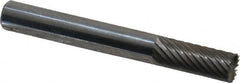 Atrax - 1/4" Cut Diam, 1/4" Shank Diam, Cylinder with End Cut Head Single Cut Burr - Carbide, End Cut End, 5/8" LOC, 2" OAL - Exact Tooling