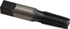 Reiff & Nestor - 1/8-27 NPT Thread, 4 Flute Standard Pipe Tap - 2-1/8" OAL, 3/4" Thread Length, 7/16" Shank Diam, Blue Diamond Finish, High Speed Steel - Exact Tooling