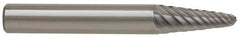 M.A. Ford - 1/8" Cut Diam, 1/8" Shank Diam, Taper Head Single Cut Burr - Carbide, Radius End, 3/8" LOC, 1-1/2" OAL - Exact Tooling