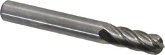 Atrax - 1/4" Cut Diam, 1/4" Shank Diam, Cylinder with Radius Head Fluted Cut Burr - Radius End, 5/8" LOC, 2" OAL - Exact Tooling