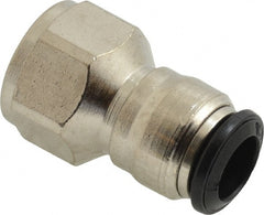 Alpha Technologies - 8mm Outside Diam, 1/4 BSPP, Nickel Plated Brass Push-to-Connect Tube Female Connector - 250 Max psi, Tube to Female BSPP Connection, Buna O-Ring - Exact Tooling