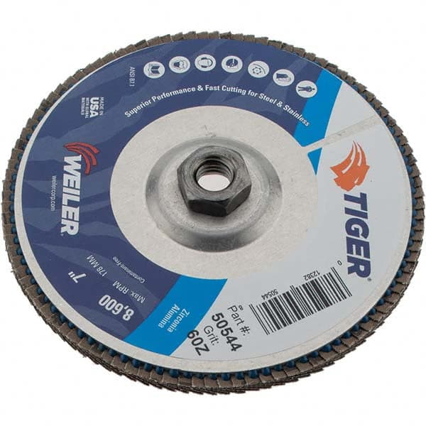 Weiler - Flap Disc - Aluminum Backing, Arbor Attaching System - Exact Tooling