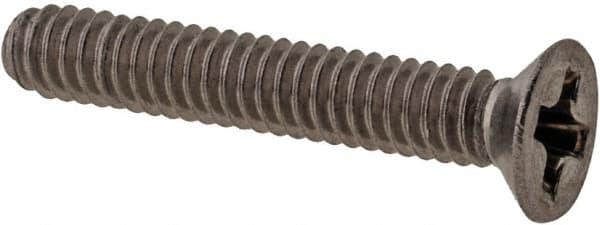 Value Collection - M2x0.40 Metric Coarse, 12mm OAL Phillips Drive Machine Screw - Flat Head, Grade 18-8 & A2 Stainless Steel, Uncoated, Without Washer - Exact Tooling
