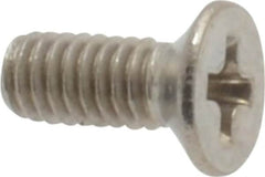 Value Collection - M2.5x0.45 Metric Coarse, 6mm OAL Phillips Drive Machine Screw - Flat Head, Grade 18-8 & A2 Stainless Steel, Uncoated, Without Washer - Exact Tooling