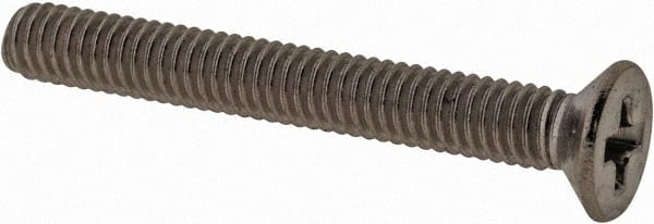 Value Collection - M2.5x0.45 Metric Coarse, 20mm OAL Phillips Drive Machine Screw - Flat Head, Grade 18-8 & A2 Stainless Steel, Uncoated, Without Washer - Exact Tooling