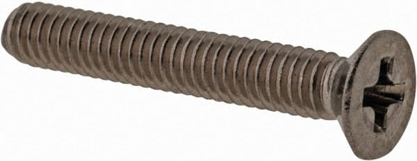 Value Collection - M3x0.50 Metric Coarse, 14mm OAL Phillips Drive Machine Screw - Flat Head, Grade 18-8 & A2 Stainless Steel, Uncoated, Without Washer - Exact Tooling