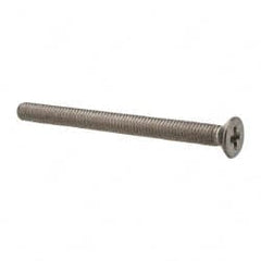 Value Collection - M3x0.50 Metric Coarse, 35mm OAL Phillips Drive Machine Screw - Flat Head, Grade 18-8 & A2 Stainless Steel, Uncoated, Without Washer - Exact Tooling