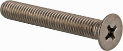 Value Collection - M5x0.80 Metric Coarse, 35mm OAL Phillips Drive Machine Screw - Flat Head, Grade 18-8 & A2 Stainless Steel, Uncoated, Without Washer - Exact Tooling
