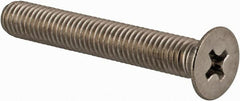 Value Collection - M5x0.80 Metric Coarse, 40mm OAL Phillips Drive Machine Screw - Flat Head, Grade 18-8 & A2 Stainless Steel, Uncoated, Without Washer - Exact Tooling
