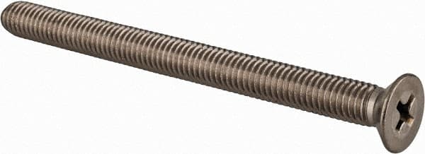 Value Collection - M5x0.80 Metric Coarse, 60mm OAL Phillips Drive Machine Screw - Flat Head, Grade 18-8 & A2 Stainless Steel, Uncoated, Without Washer - Exact Tooling