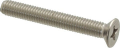 Value Collection - M6x1.00 Metric Coarse, 45mm OAL Phillips Drive Machine Screw - Flat Head, Grade 18-8 & A2 Stainless Steel, Uncoated, Without Washer - Exact Tooling