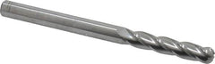 Atrax - 5/16" Diam, 1-5/8" LOC, 4 Flute Solid Carbide Ball End Mill - Uncoated, Single End, 4" OAL, 5/16" Shank Diam - Exact Tooling