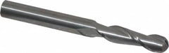 Atrax - 5/16" Diam, 1-1/8" LOC, 2 Flute Solid Carbide Ball End Mill - Uncoated, Single End, 3" OAL, 5/16" Shank Diam - Exact Tooling