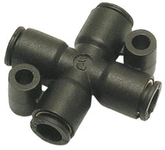 Legris - 5/32" Outside Diam, Nylon Push-to-Connect Cross - 290 Max psi, Black - Exact Tooling
