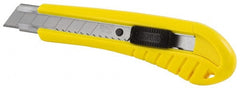 Stanley - Snap Utility Knife - 4.33" Blade, Yellow Handle, 1 Blade Included - Exact Tooling