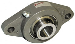 Browning - 1/2" ID, 3-7/8" OAL x 2-1/8" OAH 2-Bolt Flange - 1,444 Lb Static Cap, 2,611 Lb Dyn Cap, 3" Btw Mnt Hole Ctrs, Cast Iron - Exact Tooling