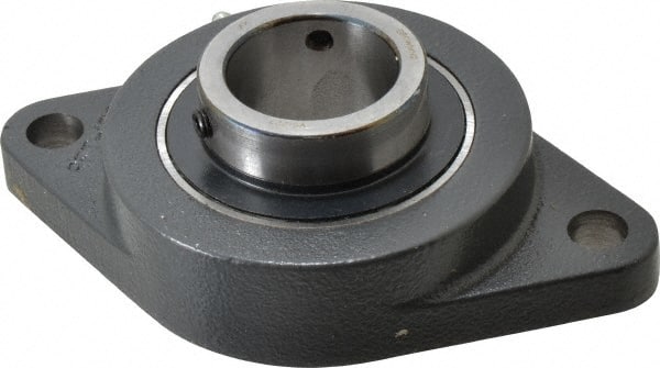 Browning - 1-11/16" ID, 7-1/16" OAL x 4-3/8" OAH 2-Bolt Flange - 5,139 Lb Static Cap, 7,901 Lb Dyn Cap, 5-27/32" Btw Mnt Hole Ctrs, Cast Iron - Exact Tooling