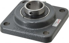 Browning - 1-1/4" ID, 4-1/4" OAL x 4-1/4" OAH 4-Bolt Flange - 2,567 Lb Static Cap, 4,381 Lb Dyn Cap, 3-1/4" Btw Mnt Hole Ctrs, Cast Iron - Exact Tooling