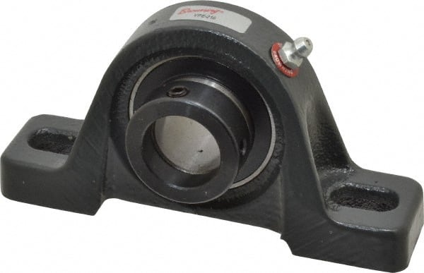 Browning - 1" ID, 5-1/2" OAL x 2-13/16" OAH Pillow Block - 1,651 Lb Static Cap, 2,801 Lb Dyn Cap, 4-1/8" Btw Mnt Hole Ctrs, 1-7/16" Base-to-Ctr Ht, Cast Iron - Exact Tooling