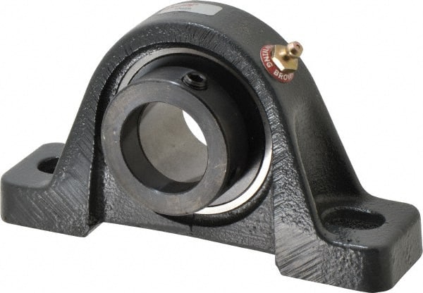 Browning - 1-7/16" ID, 6-3/4" OAL x 3-11/16" OAH Pillow Block - 3,493 Lb Static Cap, 5,782 Lb Dyn Cap, 5" Btw Mnt Hole Ctrs, 1-7/8" Base-to-Ctr Ht, Cast Iron - Exact Tooling