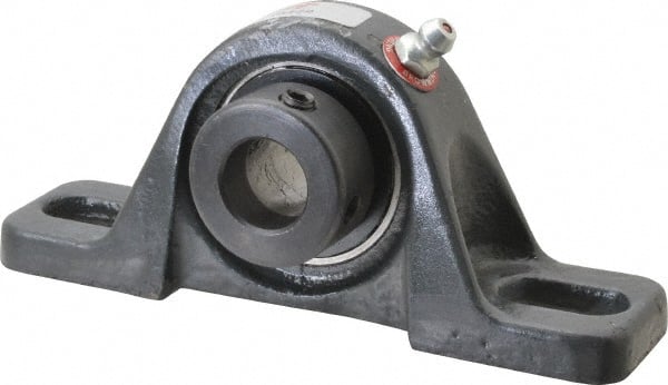 Browning - 5/8" ID, 4-7/8" OAL x 2-3/32" OAH Pillow Block - 1,444 Lb Static Cap, 2,611 Lb Dyn Cap, 3-5/8" Btw Mnt Hole Ctrs, 1-1/16" Base-to-Ctr Ht, Cast Iron - Exact Tooling